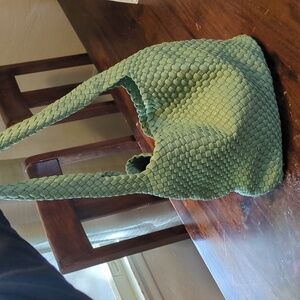 Landry hobo bag, boho style, large green soft bag